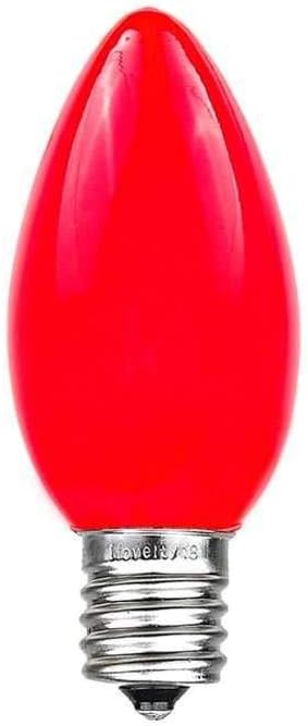 Novelty Lights C7 Juego de luces navideñas de cerámica roja, cadena de luces de Navidad para interiores y exteriores, bombillas de Navidad opacas,