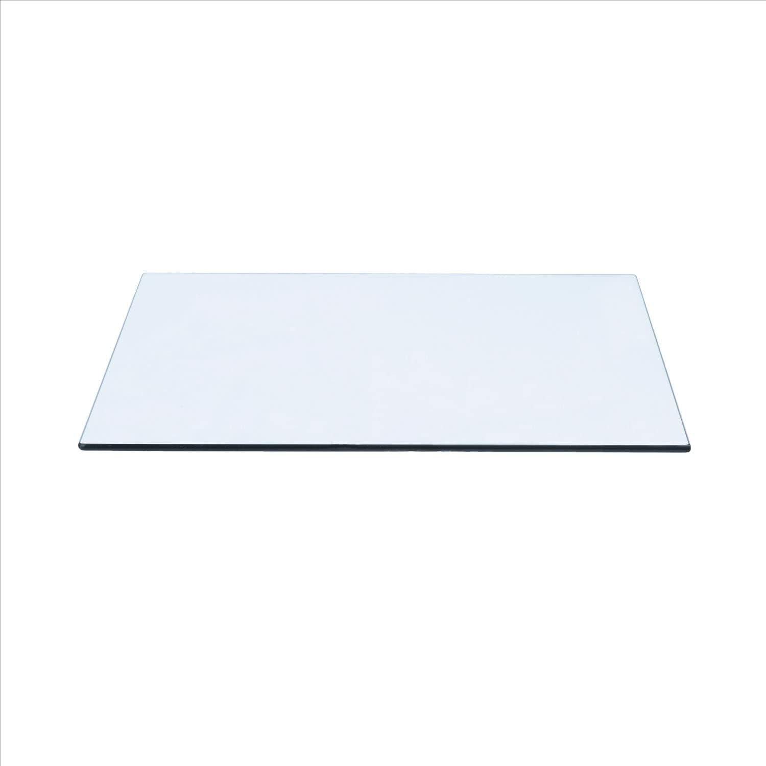 Abmitlo Mesa rectangular templada de 19 x 36 pulgadas, borde pulido plano de 38 pulgadas de grosor y esquinas táctiles, L8