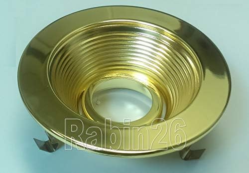 4 “PULGADAS RECESADO Baffle paso luz pulido latón dorado reflector Trim MR16 12V