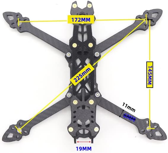 5 pulgadas fibra de carbono FPV Racing Drone Quad Quadcopter Frame con brazo de 0.197 in