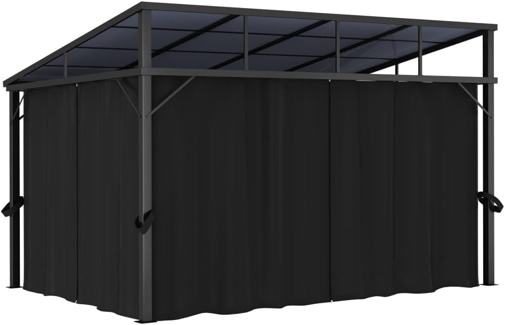 vidaXL Gazebo con Cortina 13.3’x9.6’x8′ Antracita