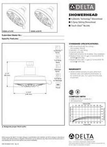 Delta Faucet 52638-PN20-PK – Cabezal de ducha contemporáneo H2OKinetic de 5 ajustes, níquel pulido