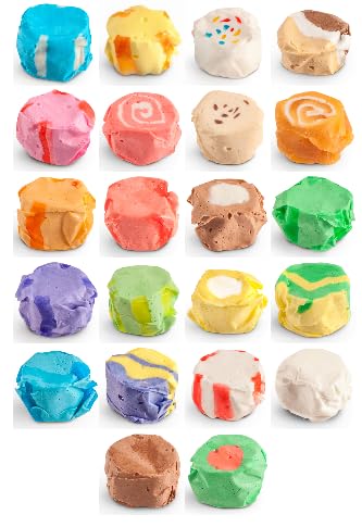 Taffy Shop Caramelos de agua salada “Favorites Mix”, varios sabores a granel de caramelo salado, bolsa temática única de 25 piezas de dulces gourmet