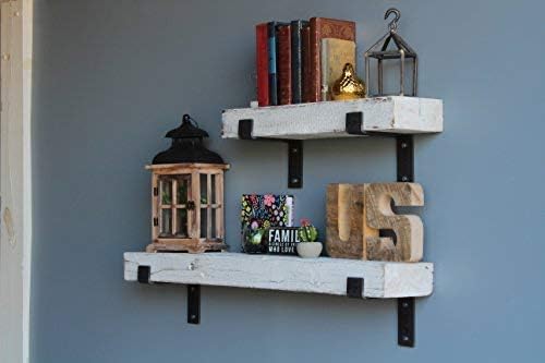 Urban Legacy – Estantes de madera reciclada -flotantes o con soportes, artesanales Amish en el Condado de Lancaster, PA, juego de dos, genuinos,