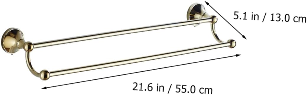 Toallero de doble barra de latón para toallas de baño, estante de acero inoxidable, estantes montados en la pared, barra de toalla de cocina,
