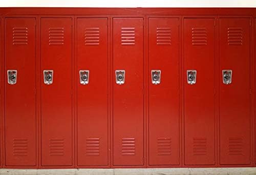 YongFoto Telón de fondo rojo de 8 x 6 pies, para deportes, gimnasio, escuela, armario de seguridad, fondo de habitación para fotografía,