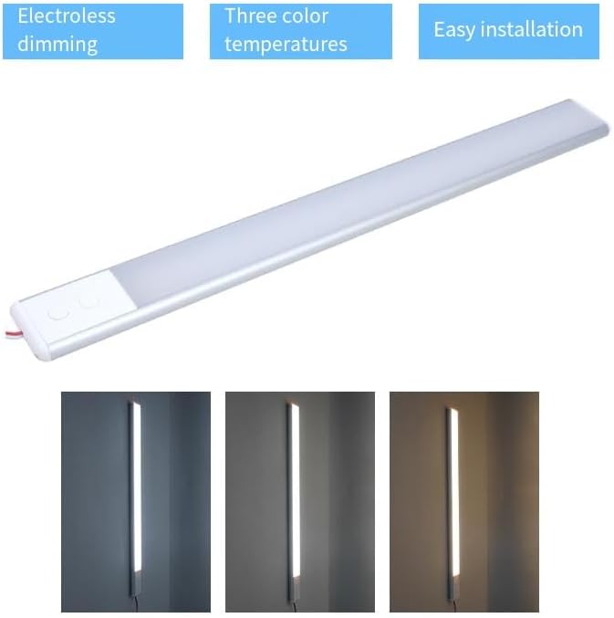 Barra de luz LED de 12 V con interruptor, temperatura regulable de 3 colores, luz interior de bajo voltaje para caravana, cámper, remolque,