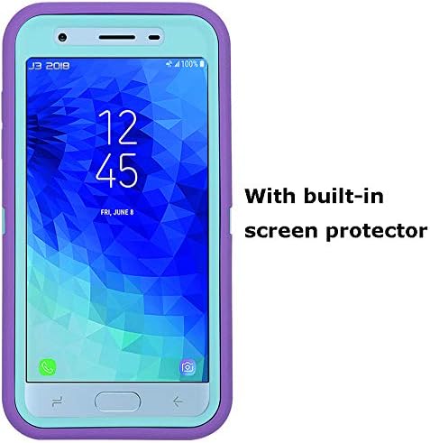 Annymall Funda para Galaxy J7 2018 con protector de pantalla integrado, resistente a prueba de golpes, funda protectora para Samsung J7 2018Galaxy