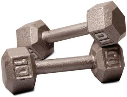 Body-Solid Cast Iron Hexagon Dumbbell, Hand Weights For Men and Women, Weight Dumbbells for Strength Training, Body Building Home Gym Training Gear