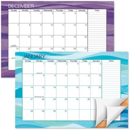 Calendario de escritorio con ondas de acuarela 2024-2025, tamaño de 11 x 16-14 pulgadas, calendarios grandes de calidad de librería de 24 meses para