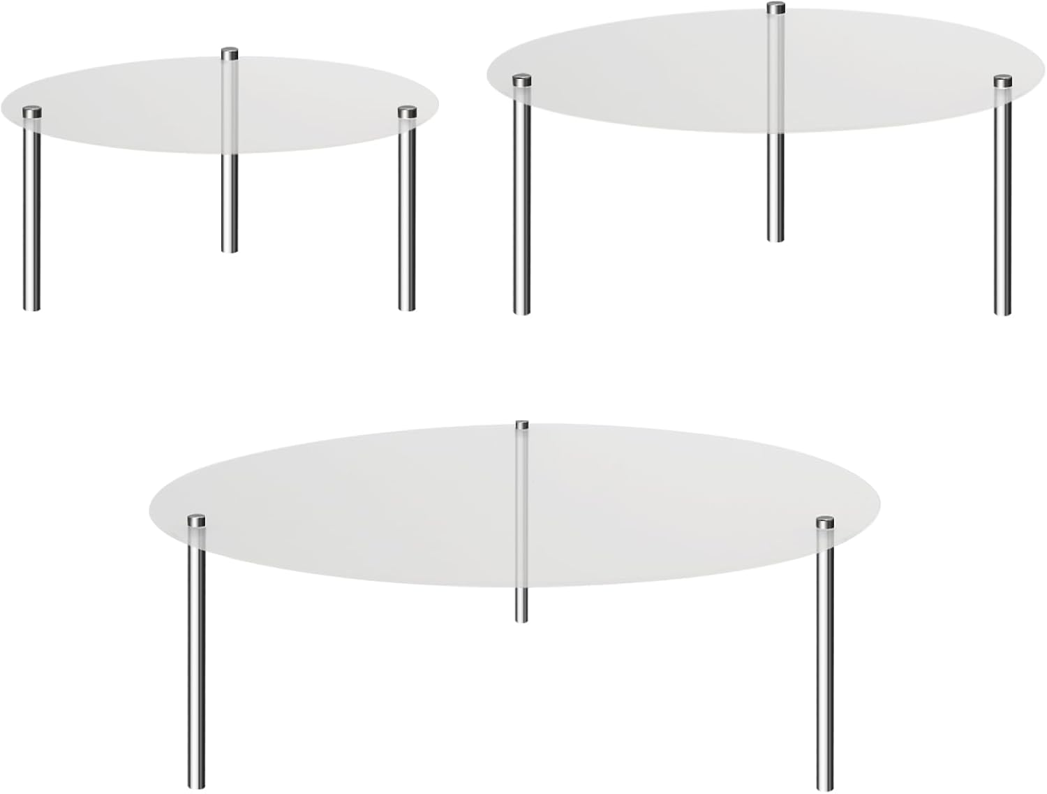 3 soportes de acrílico transparente para tartas, soporte redondo para cupcakes, soporte para tartas, postre, pastel, pizza, postre, exhibidor de