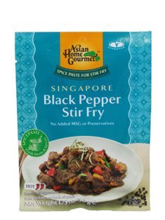 Asian Home Gourmet Pasta de especias para salteado SINGAPUR Black Pepper Stir Fry (5 X 1.75 Oz)
