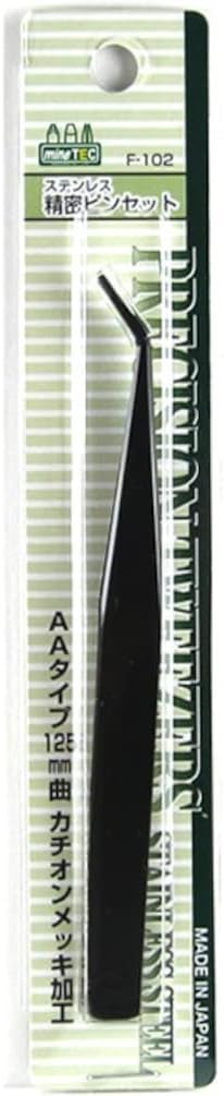 F-102 Cationic Plated AA Tip Tweezers, 4.9 inches (125 mm), Hobby Tool