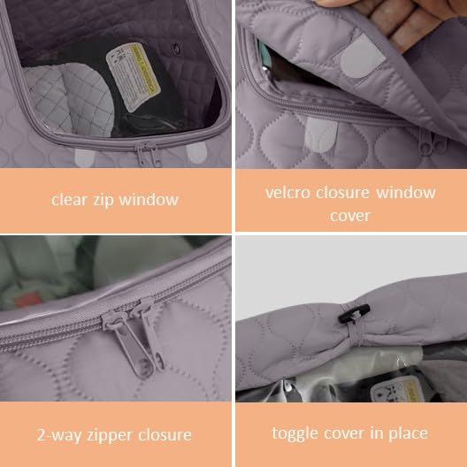 liuliuby Protector contra el clima para asiento de automóvil para bebé, funda de invierno acolchada cálida con ventana transparente para asiento de
