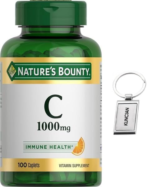 Vitamina C 1000 mg, suplemento de apoyo inmunológico, potente antioxidante, 100 unidades + compatible con Nature’s Bounty.