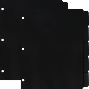 Buqoo Juego de separadores de plástico de 3 anillas, separadores de 5 pestañas, separadores de hojas, separadores de páginas, separadores de índice Buqoo Juego de separadores de plástico de 3 anillas, separadores de 5 pestañas, separadores de hojas, separadores de páginas, separadores de índice