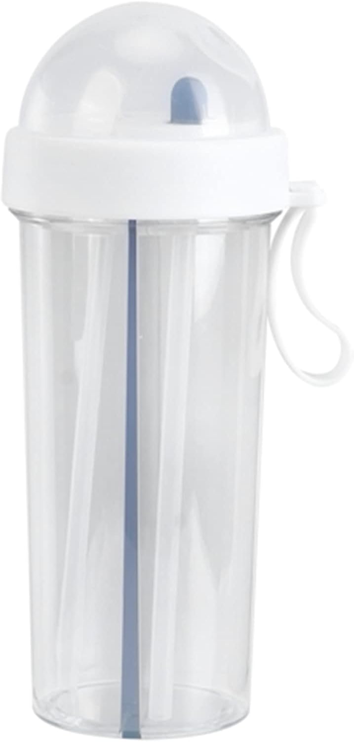 YOUTHINK Botella de agua con pajita, botella de agua innovadora de doble uso, taza de agua con pajita para el hogar, al aire libre, camping, deporte