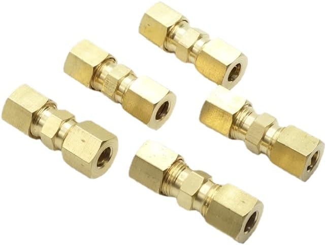 CDQBWKJGFJ 3 piezas de latón de compresión de tubo de 14″ OD x 14″ OD Unión Conector