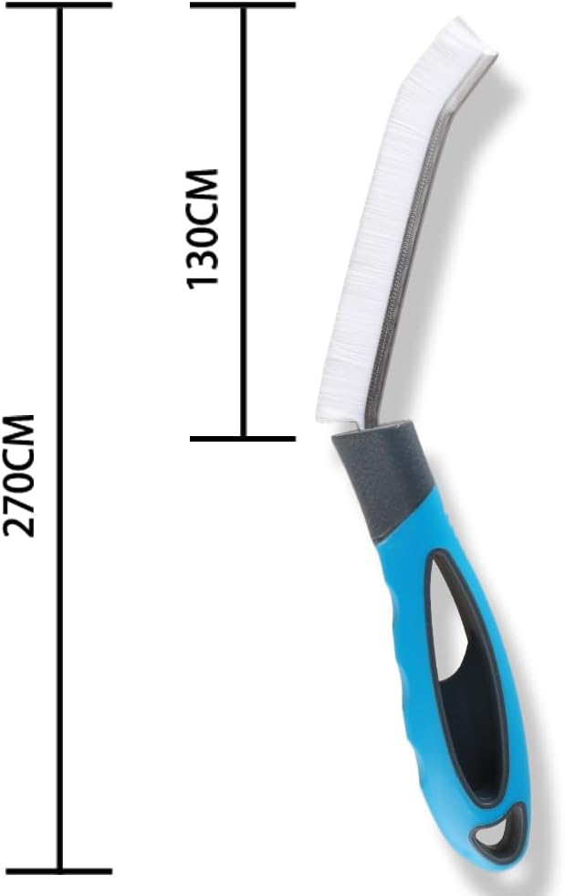 Cepillo limpiador de lechada con mango duro, cerdas rígidas en ángulo para duchas, bañeras, cocinas, multisuperficie, herramienta de limpieza para