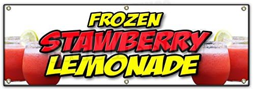 72 “Frozen Strawberry Lemonade Banner Sign Cold Refreshing Slushie Drink