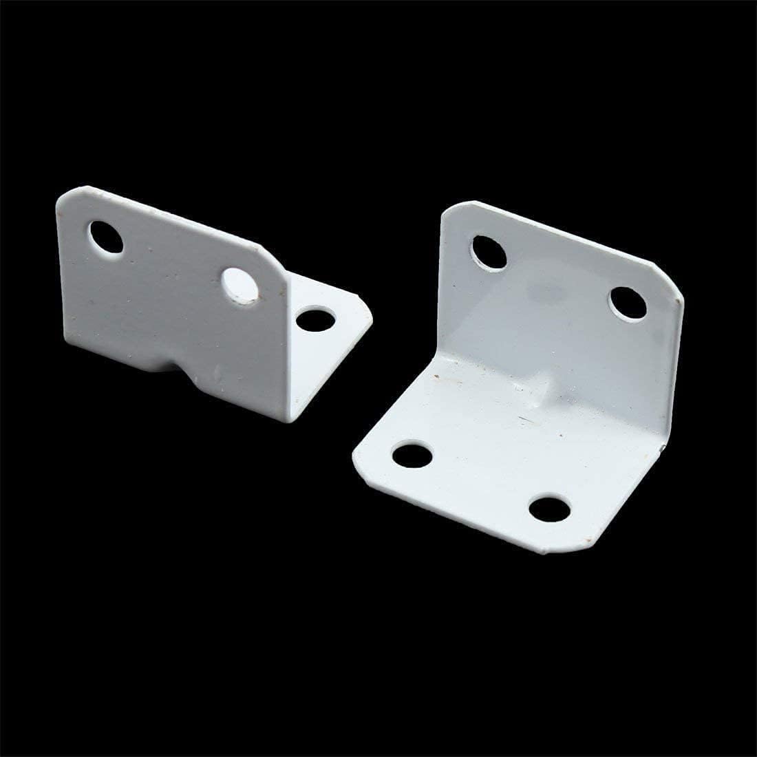Metal L forma puerta ventana estante esquina soporte ángulo recto blanco 10pcs