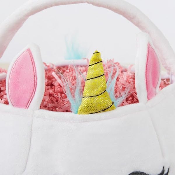 Personalization Universe Bolsa de felpa bordada de unicornio para Halloween, personalizable con cualquier nombre, perfecta para rellenar cestas de