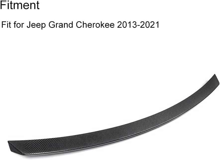 MIC Alerón de ala media para portón trasero compatible con Grand Cherokee 2013-2020 (estilo de fibra de carbono-medio)