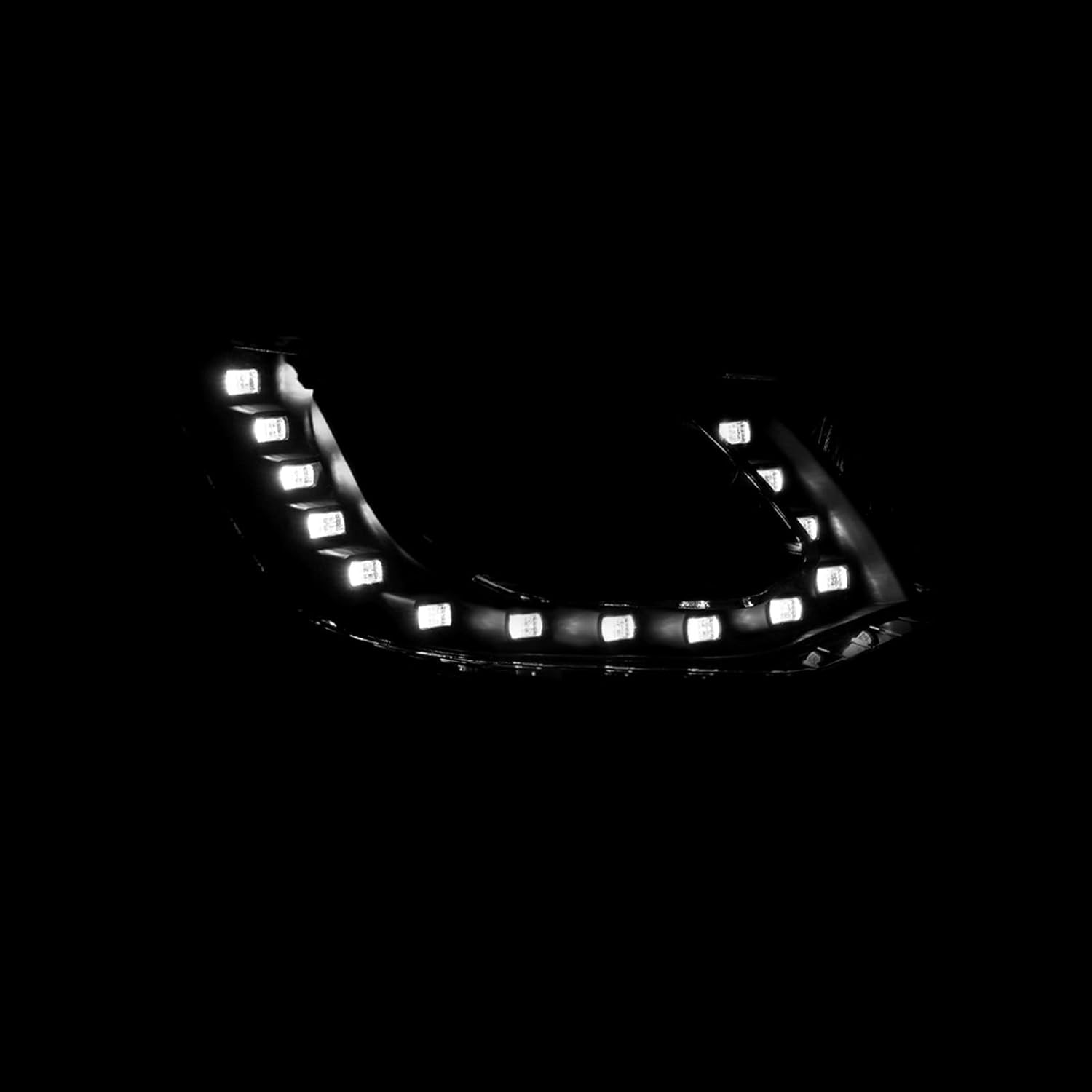 AJP Distributors Carcasa negra transparente reflector LED DRL Bar Halo proyector faros parachoques señal lámparas conjunto compatiblereemplazo para