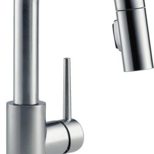 Delta Grifo Trinsic Grifo de fregadero de cocina de un solo mango, 9959T-AR-DST Delta Grifo Trinsic Grifo de fregadero de cocina de un solo mango, 9959T-AR-DST