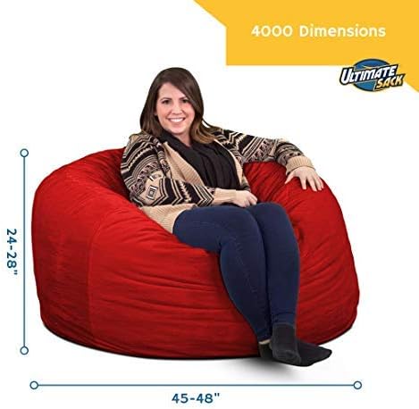 Ultimate Sack – Puf con taburete para pies en varios tamaños y colores Muebles gigantes con relleno de espuma fundas lavables a máquina, costuras