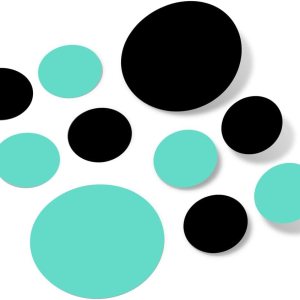 Calcomanías de pared de vinilo negroverde menta (30 calcomanías), calcomanías de lunares, adhesivo extraíble, seguro en paredes lisas o Calcomanías de pared de vinilo negroverde menta (30 calcomanías), calcomanías de lunares, adhesivo extraíble, seguro en paredes lisas o