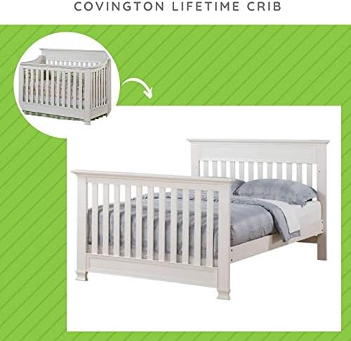Kit de conversión de tamaño completo Rieles de cama para cunas de caché de bebé  Múltiples acabados disponibles (blanco)