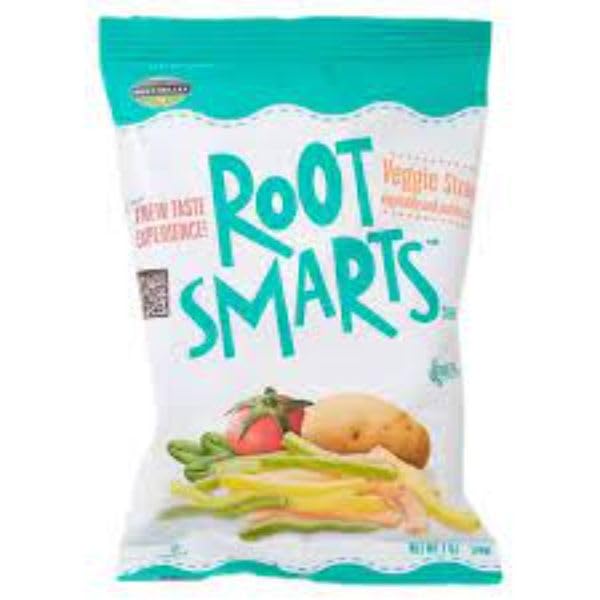 Root Smarts Pajitas y papas fritas vegetarianas con el crujido perfecto. Sin gluten, sin OMG, sin ingredientes artificiales ni conservantes, Parave.