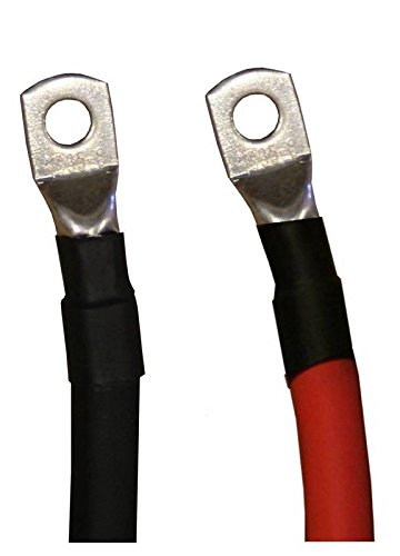 Cables inversores de batería de cobre puro rojo + negro calibre 10 AWG para solares, RV, automóvil, barco, 9 en 516 pulgadas