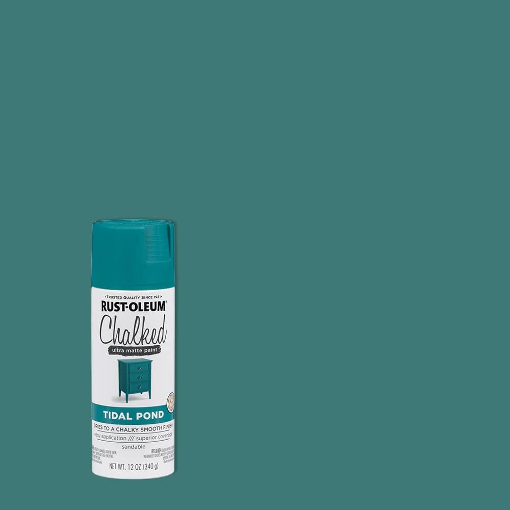 Rust-Oleum serie 302597 – Pintura a la tiza en aerosol ultramate de 12 onzas (paquete de 1), color azul Tidal Pond