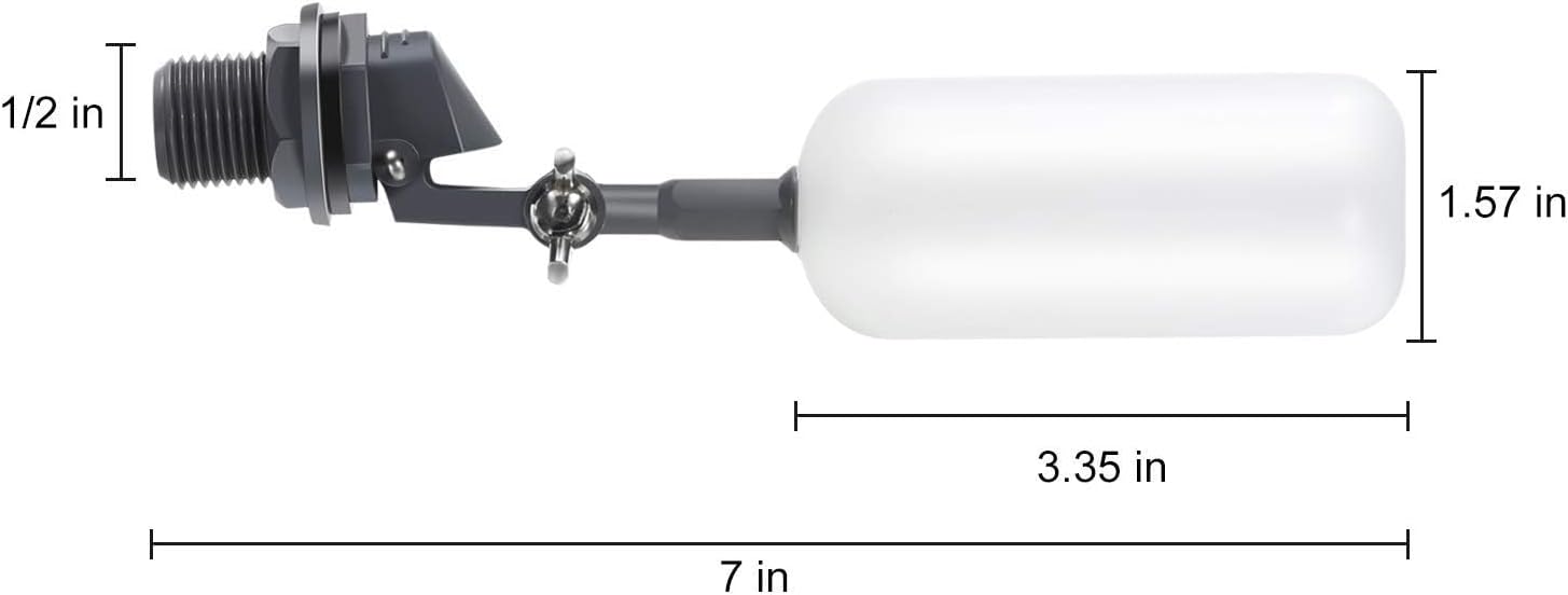 LePvo Paquete de 4 válvulas de bola flotante, tubo de suministro de 12 pulgada, tanque de humidificador de alimentación automático macho con brazo