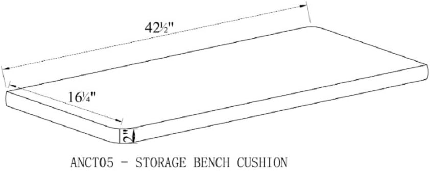 Alaterre Furniture Coventry – Banco de almacenamiento de madera con cojín, 45 pulgadas de ancho, color gris
