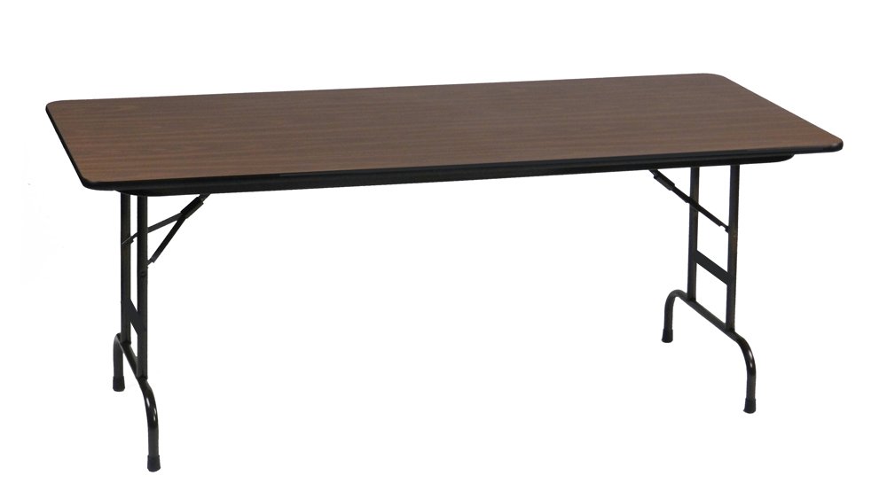 Correll CFA2448M 01 Mesa plegable de melamina de altura ajustable, rectangular, 24 pulgadas de ancho x 48 pulgadas de largo x 22 pulgadas a 32