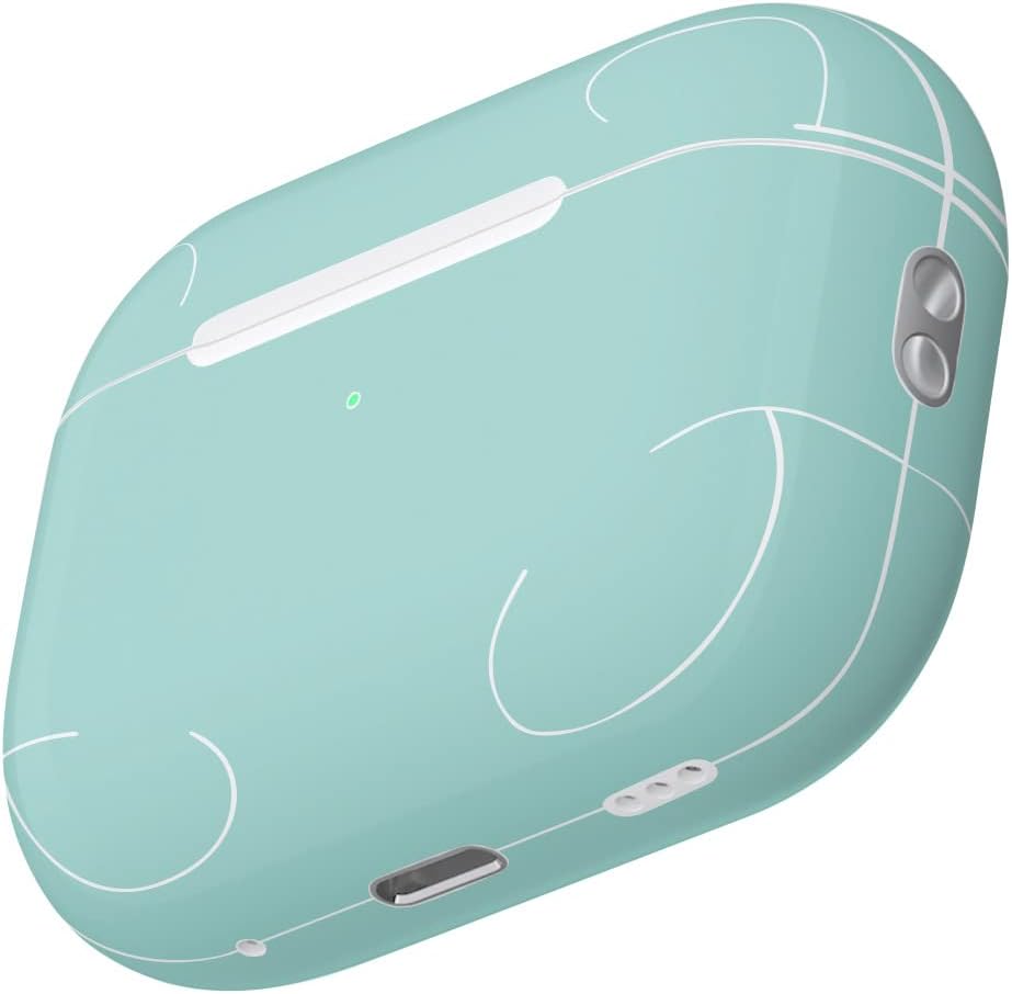 MightySkins Skin compatible con Apple AirPods Pro 2, espuma de mar sólida, funda de vinilo protectora, duradera y única, fácil de aplicar, quitar y
