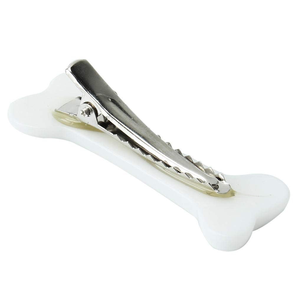 2 pinzas para el pelo de hueso de perro blanco, horquillas para el cabello, pinzas para el pelo, estilo punk, personalidad, para mujer, encantador,