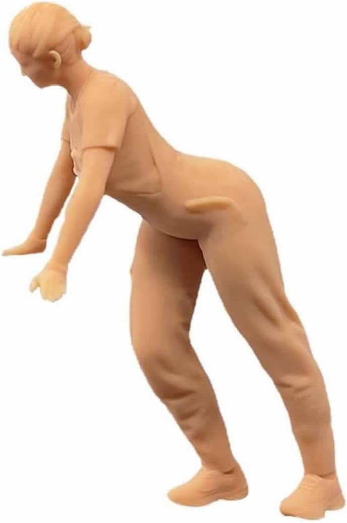 ZEDACAKAI Figura 124 Chica Reparador Trabajador de Mantenimiento Mesa de Arena Miniatura Escena de Villano Blanco Necesita ser Coloreado por Usted
