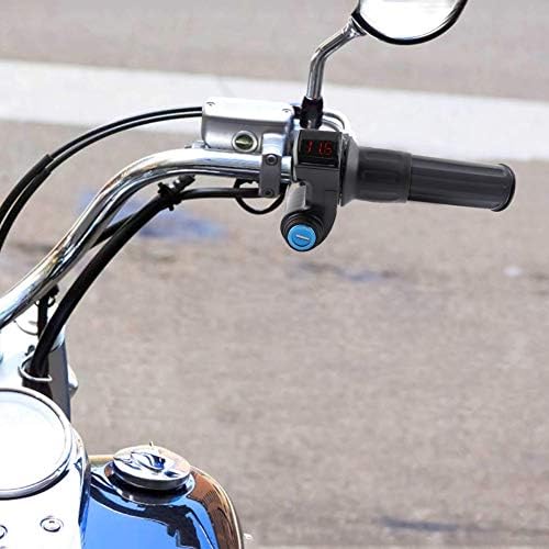 Manillar eléctrico de 12 V 84 V para manillar de bicicleta, voltaje de batería, acelerador de media torsión con pantalla LED y casillero de llave