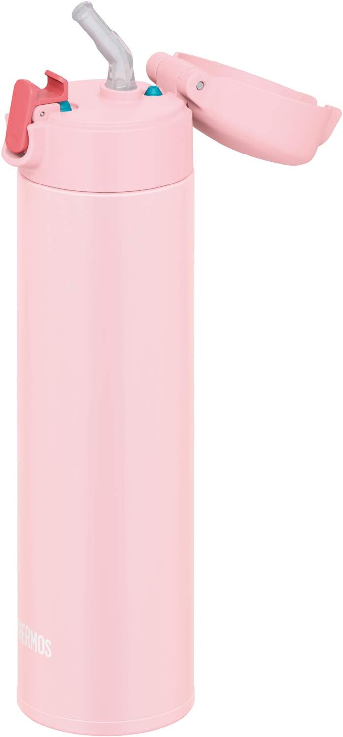 Thermos FJM-450 LP Vacuum Insulated Straw Bottle, 15.9 fl oz (450 ml), Light Pink, Cold Retention