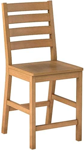 East West Furniture CFS-OAK-W – Juego de 2 sillas de comedor con respaldo de escalera, color roble
