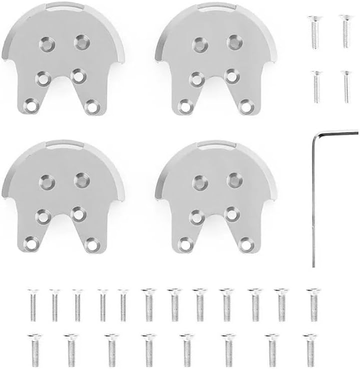 XNasu Kit de 4 placas de refuerzo de metal para D-JI Phantom 3 Series Drone Propeller Protección Motor Mount Base Protect (Color  Plata)
