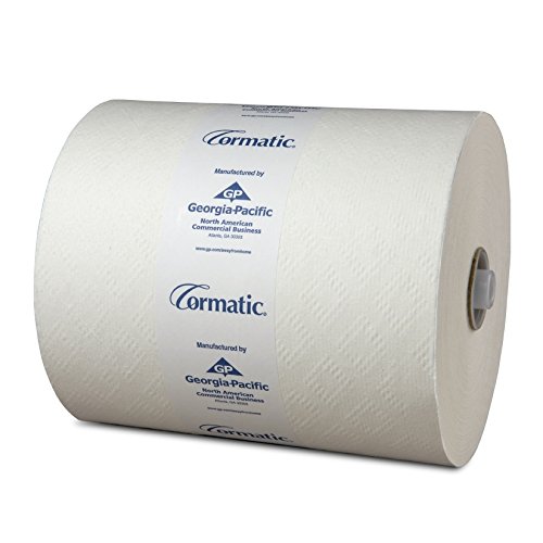 Georgia Pacific 2930P Cormatic – Toallas de papel enrolladas duras, rollo de 8.25 pulgadas x 700 pies, color blanco, bolsa de polietileno protegida