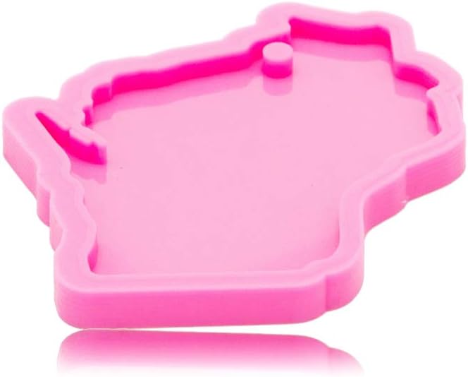 American Wisconsin State Llavero Molde de silicona con agujero DIY goma goma goma jabón molde caramelo decoración pastel fondant molde pudín hecho a