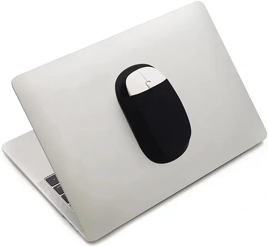 AubRie Bolsa universal para mouse adhesiva, soporte inalámbrico adhesivo reutilizable, sin residuos de pegamento, compatible con Apple Mouse y otros