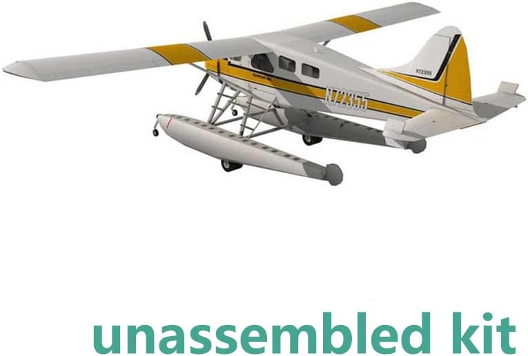 TECKEEN 132 escala CAN DHC-2 Beaver Float Seaplane Modelo 3D Modelo de papel Modelo de avión fundido a presión Modelo para colección (kit sin