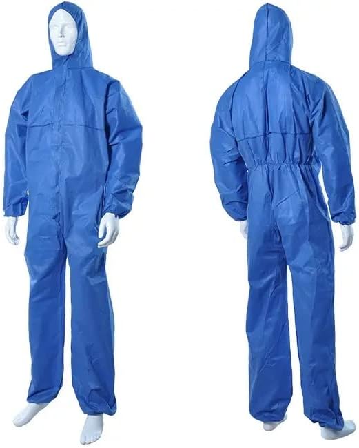 Traje para materiales peligrosos, overol protector químico, Categoría III, Tipo A, Microporoso, Capucha, Muñequeras y tobillos elásticos, Cremallera